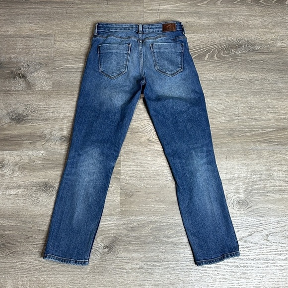 Zara Basic Z1975 Denim Women’s Mid-Rise Distressed Crop Straight Leg Jeans Sz 2 - Picture 6 of 12